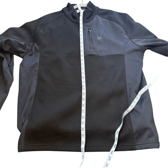 Spyder Men’s Fleece Lined Quarter Zip Mock Neck Pullover Sweater Black Size 2XL - Picture 10 of 11